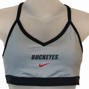 Sports Bra Women L Nike Buckeyes Gray Dri-FIT Adjustable Padded Racerback Gym